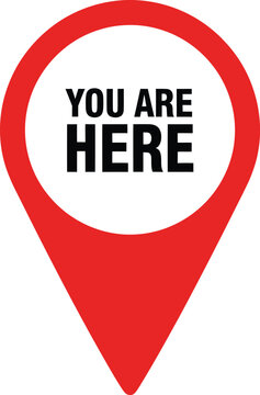 You are here map location pin gps navigation marker vector illustration eps silhouette
