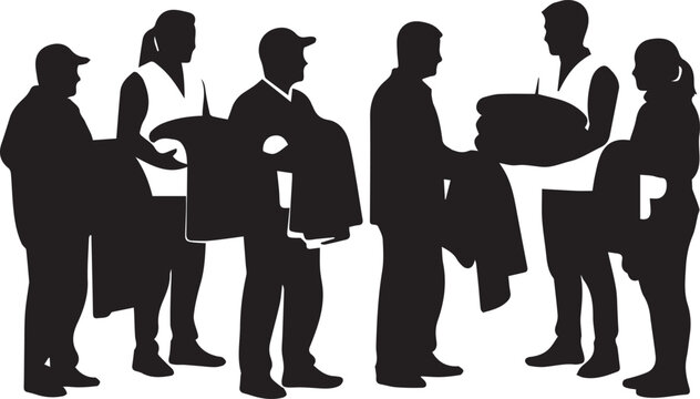 International volunteer day diverse group helping others distributing clothing warmth humanitarian aid gesture - Powered by Adobe