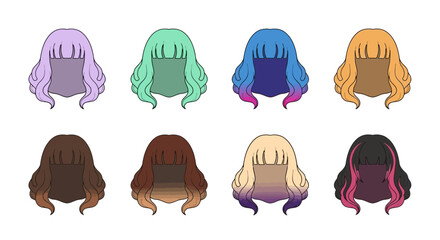 Diverse Anime Hair Styles A Colorful Collection of Wigs 7.