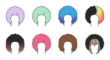 Colorful Afro Wigs A Vibrant Collection of Hairstyles.