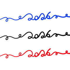 Vibrant 2026 numbers in playful, flowing script, perfect for designs and modern branding