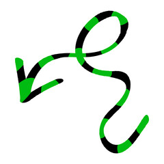 Dynamic abstract arrow shape in bold black and vibrant green stripes pointing towards action and progress