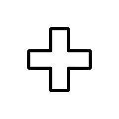 Fototapeta premium Download high resolution black and white plus sign vector image for medical cross symbol and mathematics 100 character