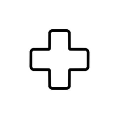 Obraz premium Medical cross icon vector illustration for healthcare plus sign symbol and pharmacy logo design element use 100