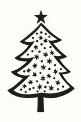 Obraz premium Christmas tree stencil symbol shape.