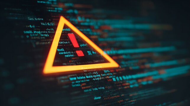 Computer Hacked, System Error, Virus, Cyber attack, Malware Concept. Danger Symbol. 3d rendering.