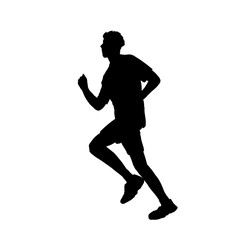 silhouette of a man running without background