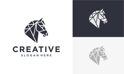 horse head vector logo design