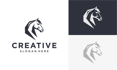 horse head vector logo design