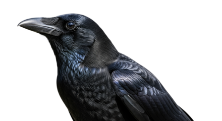 Closeup of a Black Crow Bird 40.