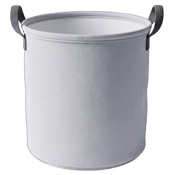 Grey fabric laundry basket with isolated on white transparent background png 2025 2026 download