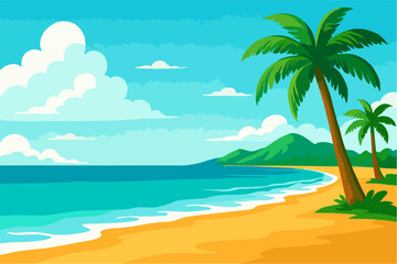 Fototapeta premium very beautiful beach view vector