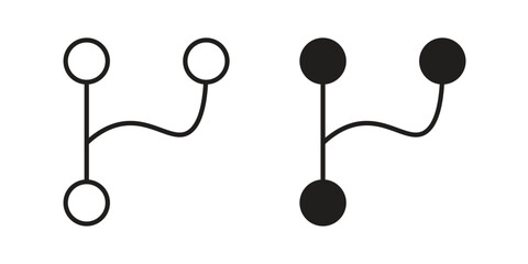 Code branch icon symbol. Illustration for web and mobile app. Line and solid style