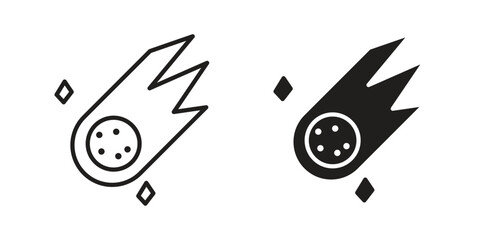 Comet icon symbol. Illustration for web and mobile app. Line and solid style © Abstractor