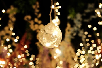golden christmas balls