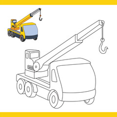 Mobile Crane Copy Colour worksheet for kids