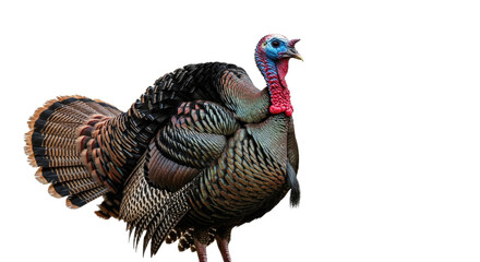 Colorful Wild Turkey Bird with Detailed Plumage.