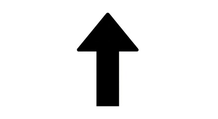 Fototapeta premium Black Arrow Pointing Upward on White Background.