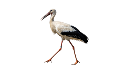Elegant Stork Standing on One Leg in Natural Habitat.