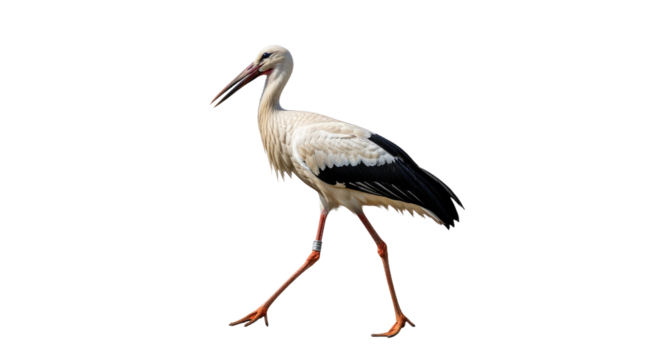 Elegant Stork Standing on One Leg in Natural Habitat.