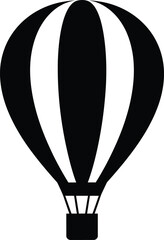 Fototapeta premium Black and white hot air balloon vector illustration travel adventure eps silhouette