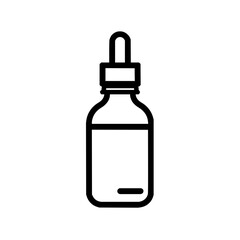 Essential oil bottle with dropper vector icon for aromatherapy and skincare product packaging design template