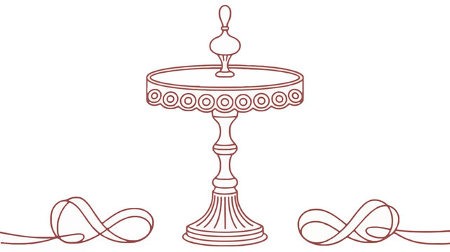 Intricate red outline illustration with vibrant color accents suitable for graphic design branding and artistic projects featuring a clean and modern aesthetic