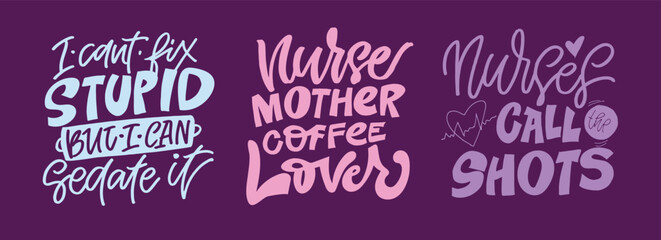 Funny hand drawn doodle lettering quote about Nurse. Lettering for t-shirt design, mug print, bag print, clothes fashion. 100% hand drawn vector image.