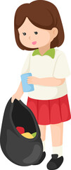Obraz premium illustration students cleaning