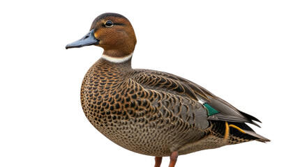 Mallard Duck Standing Profile with Colorful Plumage.