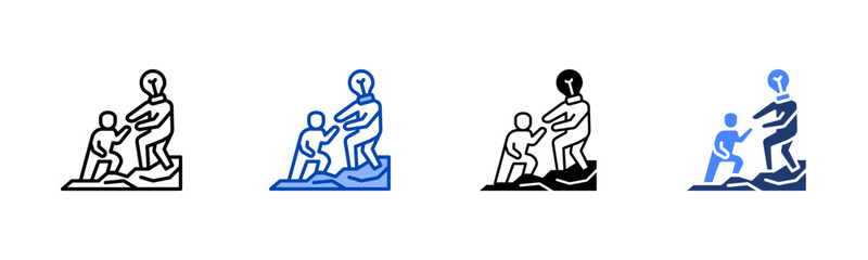 Leadership icon set multiple style collection