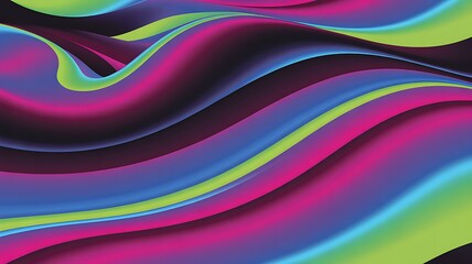 Fototapeta premium Colorful abstract waves with gradients of pink blue and green hues