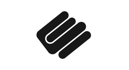 Abstract black and white graphic design featuring a stylized letter E.