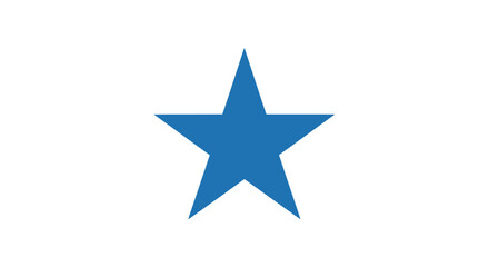 A simple, blue five-pointed star centered on a white background.