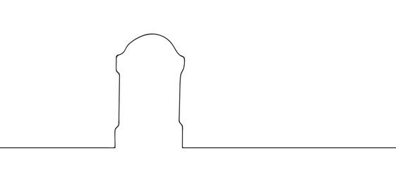 Gravestone in one continuous line simple linear style. Editable stroke.