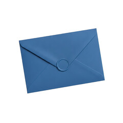 Blue Envelope With Wax Seal Isolated On Black Background Studio Shot Neutral Tone