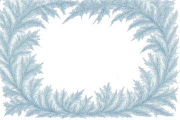 Frozen window border creating a frosty frame, cold winter background decoration with ice pattern