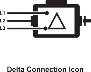 Delta Connected Motor Icon &ndash; Three Phase Delta Wiring Vector
