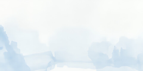 Soft abstract watercolor wash texture background in light blue and white