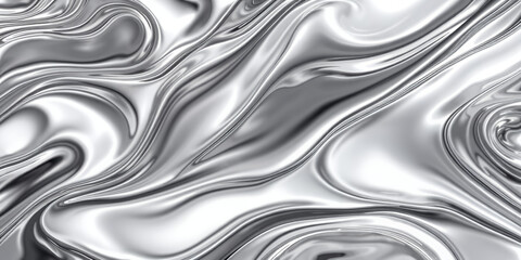 Abstract flowing metallic liquid silver texture background