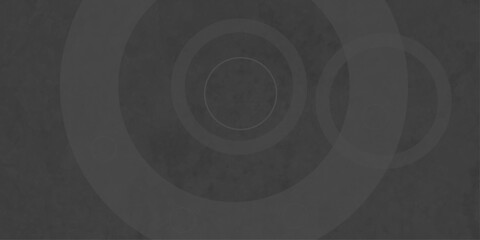 Black abstract background with black circle rings in faded distressed vintage grunge texture design. old geometric pattern paper in modern art design . Simple and elegant abstract design.