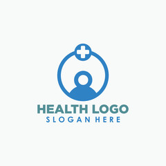 human and health logo design template, medical logo concept