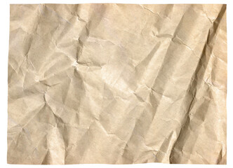 old folded crumpled brown paper sheet isolated on transparent png background,Crumpled Paper Poster Photo Effect Mockup,vintage brown folded Paper texture overlay effect