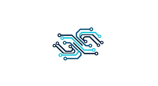 Circuit Board Infinity Symbol Logo Design.