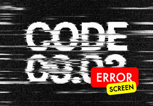 Error Screen Text Effect Mockup