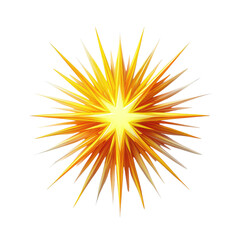 Abstract golden starburst on black background with dynamic radiating light beams creating a visually striking and energetic design element for graphics and presentations