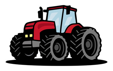 Obraz premium Tractor Vector isolated on white background, tractor, agriculture, farm, vehicle, machinery, machine, transport, transportation, industry, engine, isolated.