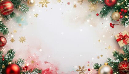 Festive celebration display with christmas decorations and ornaments in a cozy environment captured from an aerial view for holiday spirit inspiration