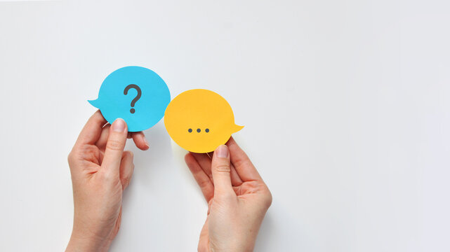 Question and Answer Speech Bubbles &acirc;&euro;&rdquo; Customer Support, FAQ, Communication Concept