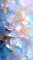 Delicate Blooms in Pastel Hues: An ethereal composition showcases intricate flower petals, rendered in soft pastel shades, exuding a sense of tranquility and delicate beauty. 